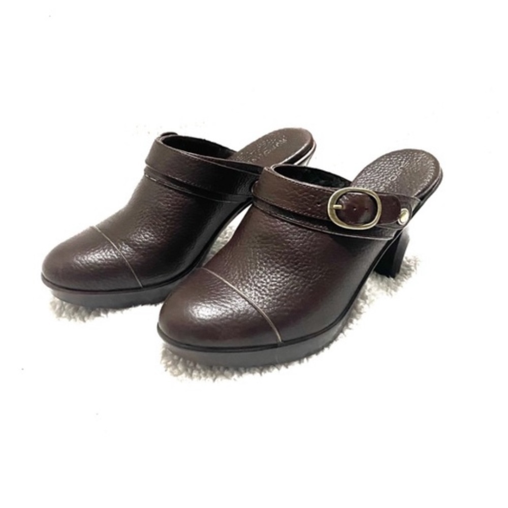 EUROstep brown “Megan” slip on heel with slight platform mules size 7M